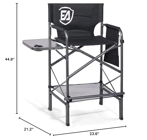 EVER ADVANCED 30.7" Seat Height Directors Chair for Makeup Artist with Side Table Easy Get in Out for Elderly Tall Camping...