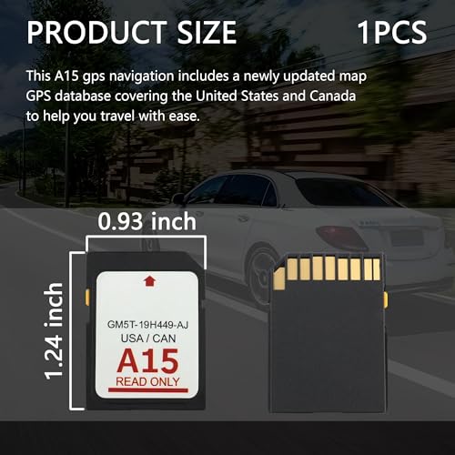 2025 Latest A15 Navigation SD Card OEM#GM5T-19H449-AJ,SD Card Coverage Canada USA for Car GPS Navigation System,Car Access...