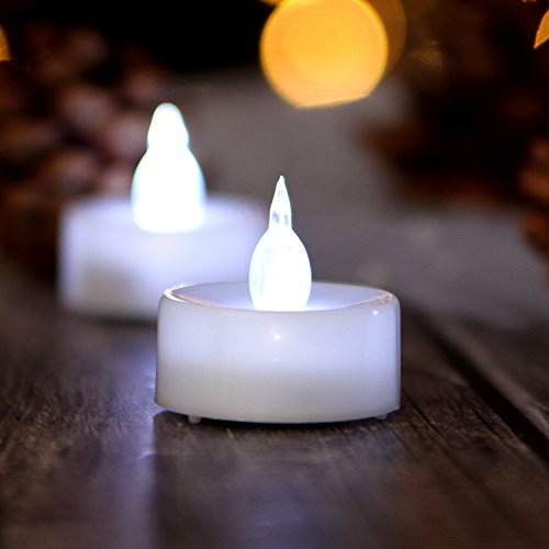 AGPTEK Tea Lights with Flicker,100 Pack Flickering Flameless LED Candles Battery Operated Tealight Candles Long Lasting Te...
