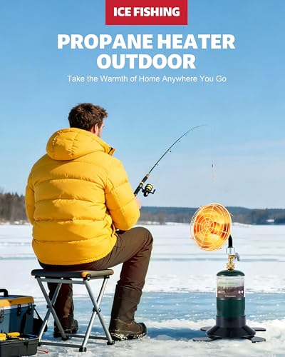 Ravs Portable Propane Heater for Camping, 6500BTU Outdoor Tent Heater with Foldable Tank Holder and Control Valve, Golf Ca...