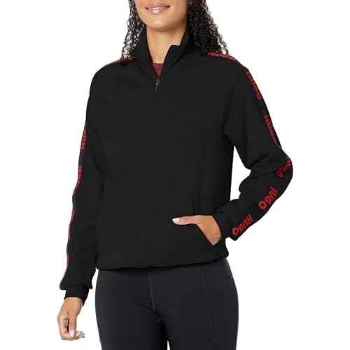 HUGO Men's Sporty Zip Up Jacket with Tape Branding