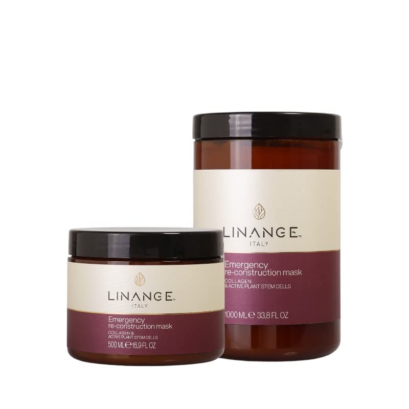 LINANGE Emergency Reconstruction Mask for Very Damaged Hair - Nourishing Hair Treatment, 500ml / 16.9 oz.