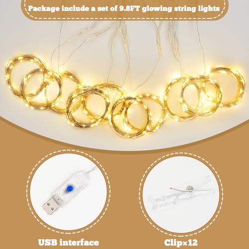Tulle Backdrop Curtain with Lights: 2 Pcs 5×10ft White Sheer Fabric Background - Wedding Party Birthday Photo Decor