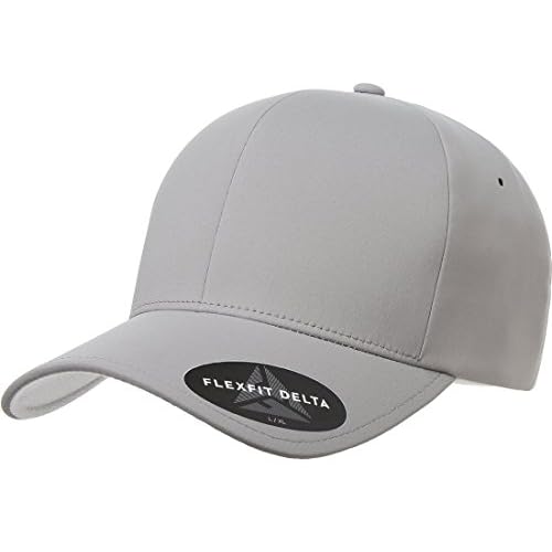 Flexfit Men's Delta Seamless Baseball Cap, Silver, Large-X-Large