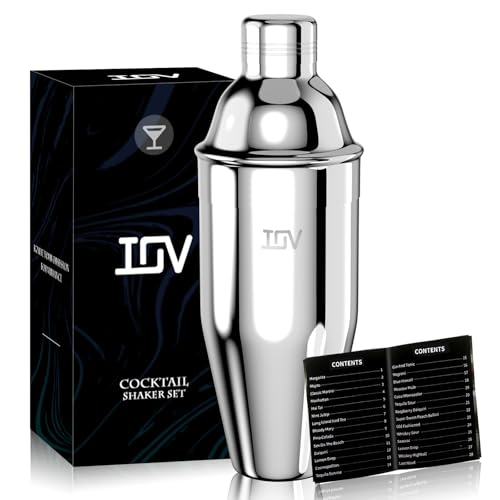 IOV Cocktail Shaker, 24 oz Martini Shaker, Drink Mixer with Built-in Strainer, Professional Stainless Steel Margarita Alco...