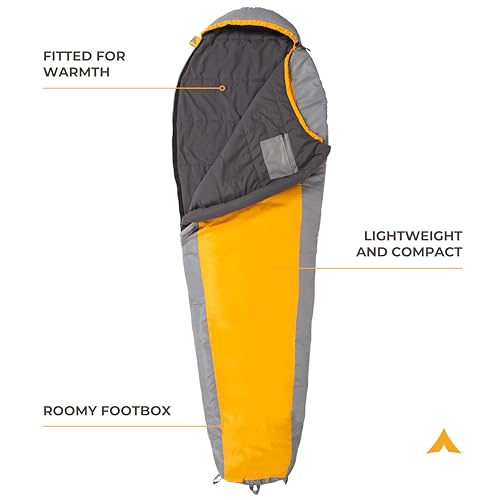 Teton 20F and 5F Degree Sleeping Bag; Lightweight, Warm Weather Mummy Sleeping Bags for Adults and Kids, Camping, Backpack...