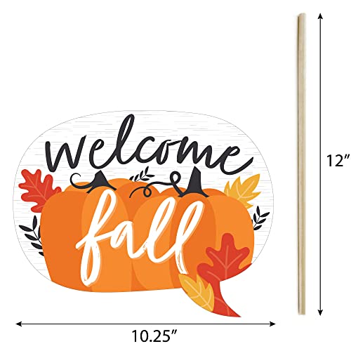 Big Dot of Happiness Fall Pumpkin Photo Booth Props - Thanksgiving Pumpkin Patch Photo Props and Decorations - 20 Count