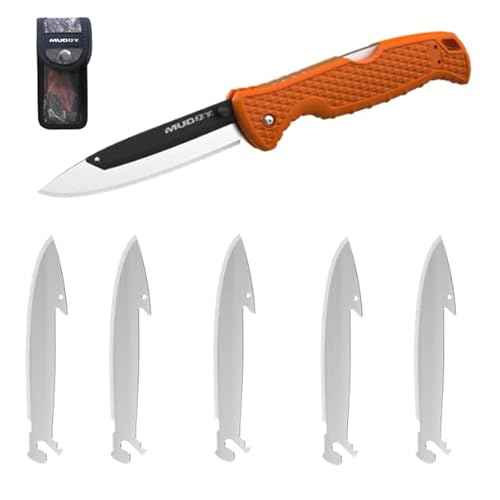 Muddy SWAP Replace-A-Blade Collection - Interchangeable Blade Folding Knives with Durable 420J2 Steel Blades and Slip-Resistant GFN Handle