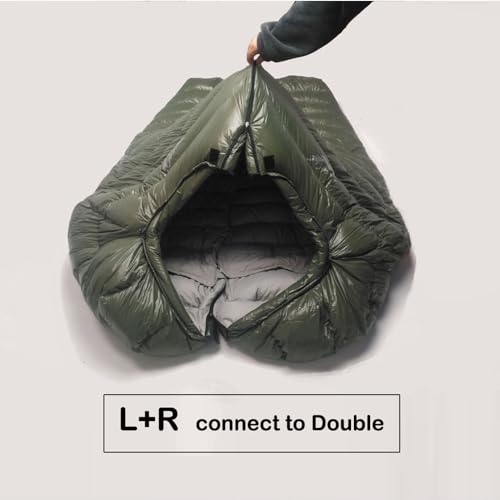 Ultralight Down Sleeping Bag for Cold Weather Camping - Water Resistant Nylon Shell with Soft Polyester Lining for Comfort...