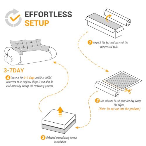 Ball & Cast Multi-Functional Foldable Sofa Bed with High-Density Foam,Teddy Fabric Upholstered Couch W/4 Pillows,Convertible Sleeper Sofas Bed,Living Room Furniture for Bedroom,Apartment,Beige,79"