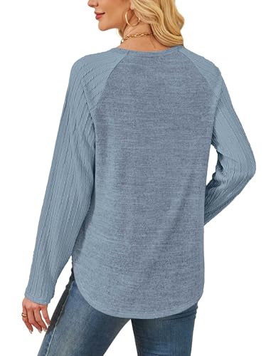 SAMPEEL Sweatshirt for Women Long Sleeve Shirts Crewneck Sweaters Fall Fashion Outfits 2025 Trendy Tunic Tops Plus Size