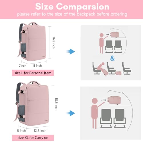 Taygeer Travel Backpack for Women, Carry On Backpack with USB Charging Port & Shoe Pouch, TSA 15.6inch Laptop Mochila Flig...