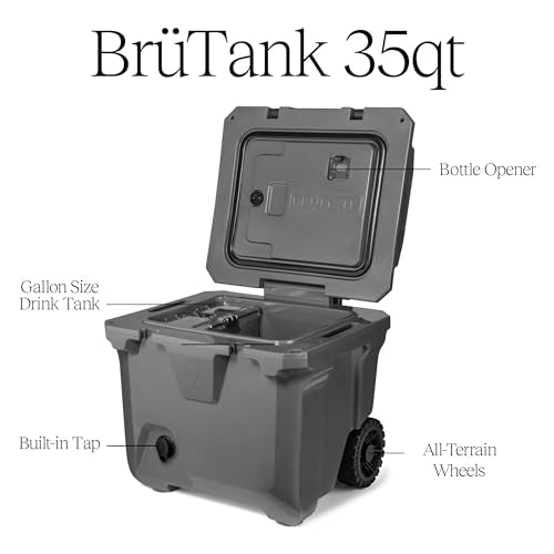 BrüMate BrüTank Wheeled Hard Cooler with Built-in 3-Gallon Drink Dispenser Tank & Tap | 7+ Day Ice Retention | Perfect for...