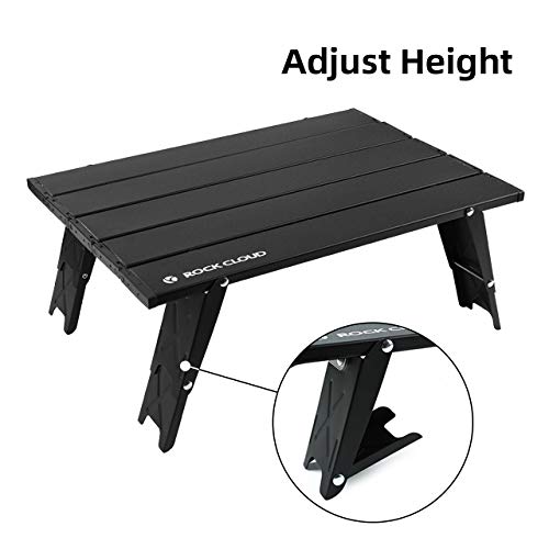 ROCK CLOUD Ultralight Folding Beach Table Adjust Height Aluminum Portable Mini Camping Table