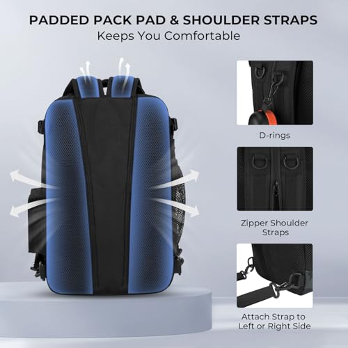 KastKing BlowBak Tactical Sling Tackle Bag-Lightweight Fishing Backpack Storge Fishing Gear and Equipment,Gift for Men