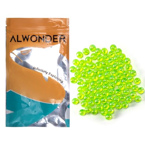 Alwonder 100-Pack Fishing Beads Holographic Beads for Fishing Rigs Lures Salmon Trout Steelhead Fish Bead Saltwater Freshw...