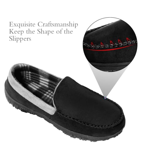shoeslocker Mens Slippers Microsuede Moccasin Memory Foam House Shoes