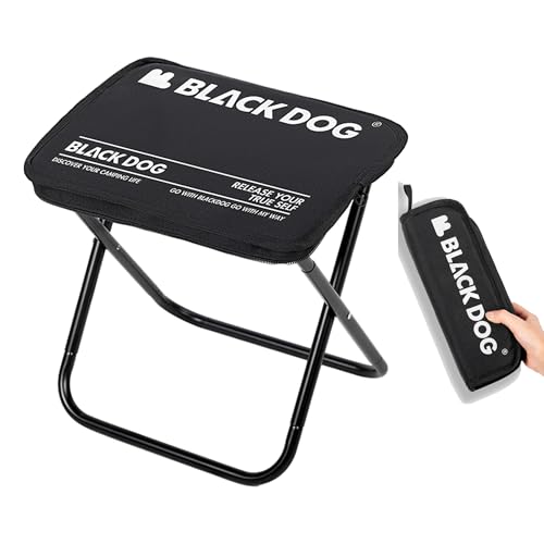 windhike Blackdog 11in Ultralight Camping Folding Stool - 0.7lb Compact Camping Chair, 265lb Capacity Aluminum Alloy X-Fra...