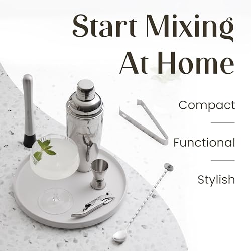 Modern Mixology 8-Piece Cocktail Shaker Set with Velvet Bag | Complete Cocktail Kit Gift Set | Top Bartender Gifts for Men...