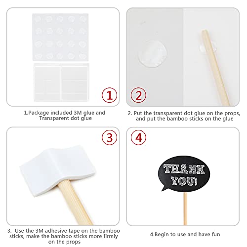 10pcs Blank Photo Booth Props, Mini Photo Booth Blank Signs, Tvorvik Writable Chalkboard Props with Chalk and Sticks, Blac...
