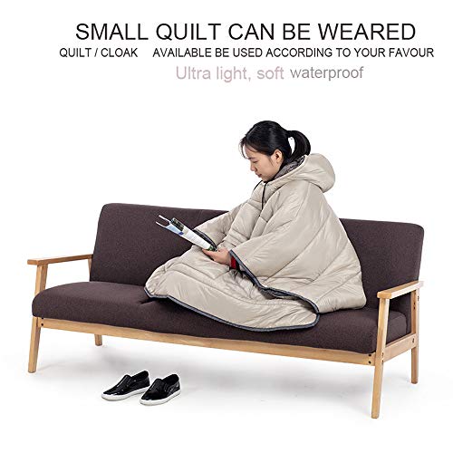 Camp Poncho Sleeping Bag Wearable Hooded Blanket - Envelope Lightweight Thermal Cloak Cape Windproof with Premium Stuff Co...