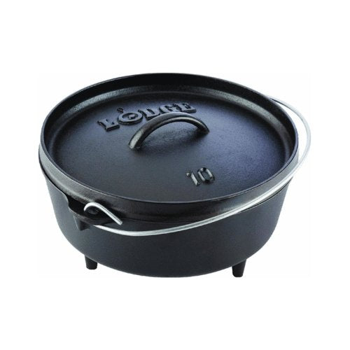 Lodge 4 Quart Pre-Seasoned Cast Iron Camp Dutch Oven with Lid - Dual Handles - Use in the Oven, on the Stove, on the Grill...