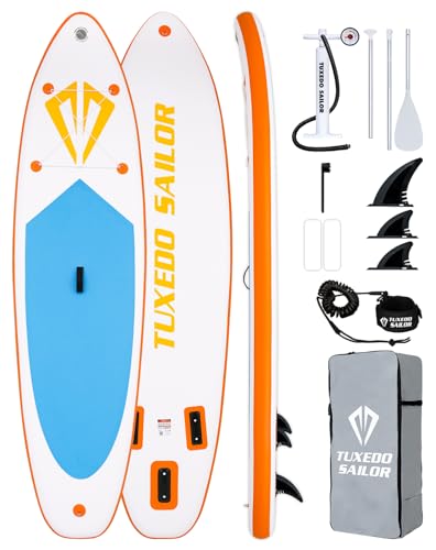 Tuxedo Sailor 10'6"×33"×6" Inflatable Stand Up Paddle Board with Premium SUP Accessories,Paddle Boards for Adults & Youth ...