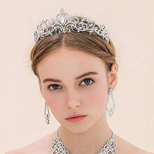 ZOCONE Birthday Tiara Crown for Women Girls, 2 Pack Crystal Princess Tiara for Women, Bridal Crowns for Wedding Party, Hai...