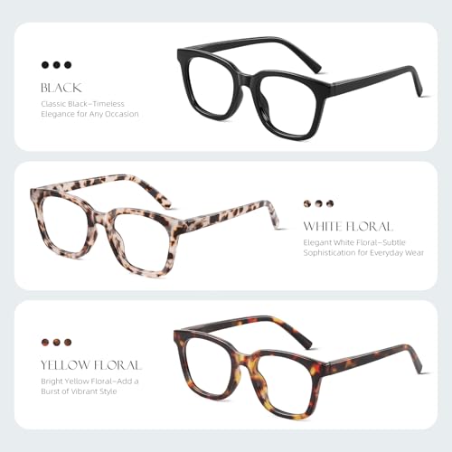 AIMISUV Reading Glasses for Women Men - Blue Light Blocking Magnifying Readers,Oprah Square Anti-Glare Computer Eyeglasses