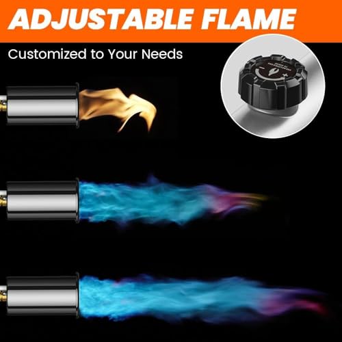 Propane Torch Gun, Adjustable Flame Portable Blow Torch for Cooking & Grilling, 3272°F High Heat Propane Heat Blaster Tool...