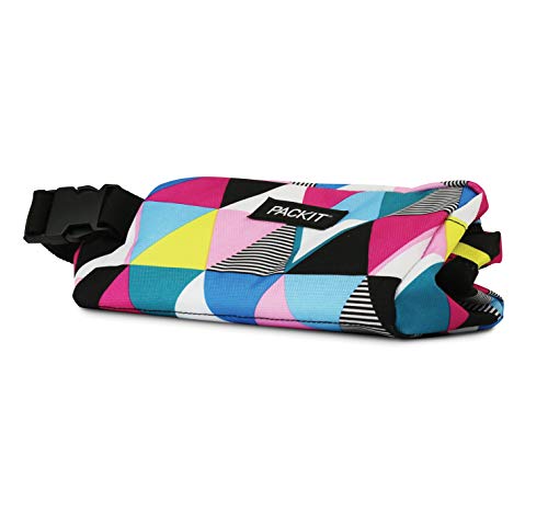 PackIt Freezable Snack Box, Triangle Stripes, Built with ECOFREEZE Technology, Collapsible, Reusable, Zip Closure with Buc...