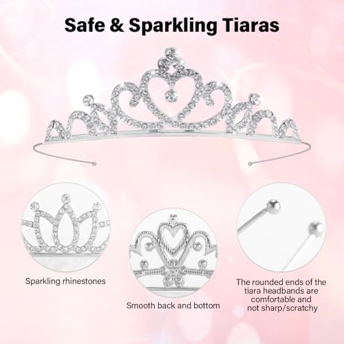 TOBATOBA 12Pcs Tiaras for Women Girls Sparkling Rhinestone Princess Tiaras Pack Crowns for Women Girls Bluk for Birthday P...