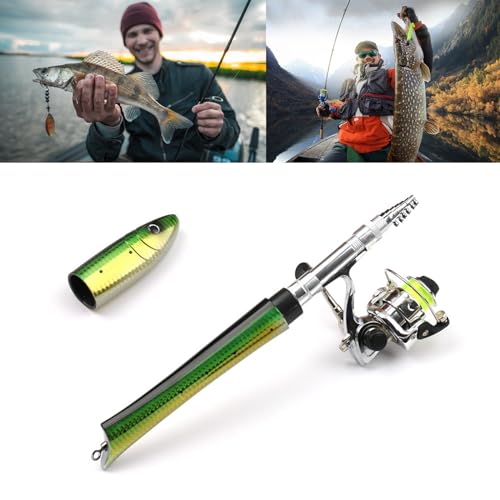 Portables Mini Pen Fishings Rod Spinnings Reel Castings Poles Telescopic Fish Shaped Fish Shaped Telescopic Spinnings Mini...