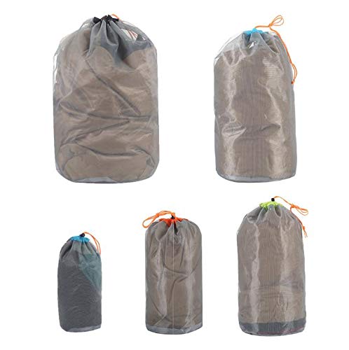 Yundxi Ultra Light Stuff Sacks Nylon Mesh Drawstring Storage Bag S M L XL XXL for Camping Travel Hiking Outdoor Sports