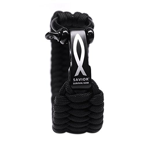 Savior Survival Gear Paracord Bracelet with Stainless Steel Adjustable Shackle