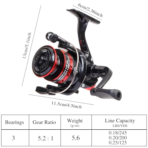 I00000 Fishing Rod and Reel Combos with Fiberglass Telescopic Fishing Pole - Spinning Reel Fishing Carrier Bag, Freshwater...