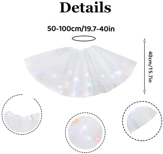 Women's LED Tutu Skirts Layered Ballet Dance Tulle Skirt Light Up Skirts for Party Costume
