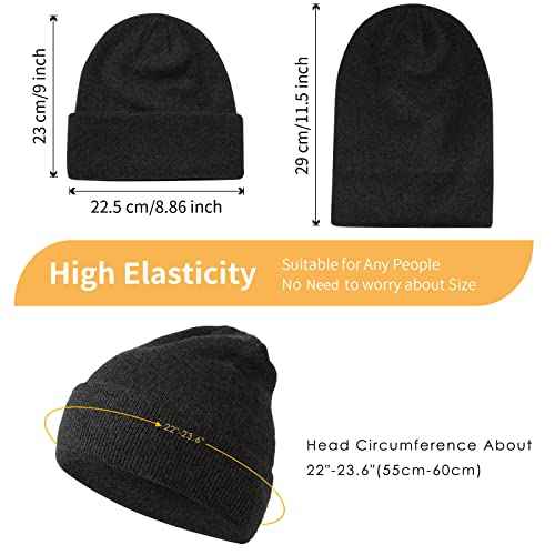 Achiou Beanie Hat for Women Men, Warm Cuffed Knit Hat for Skiing Running Outdoor Sports