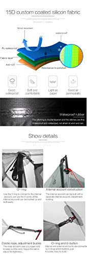 3F UL GEAR Lanshan 2 Person Tent Hiking Ultralight Camping Tent Professional 15D Silnylon Rodless Trekking Pole Tent Water...