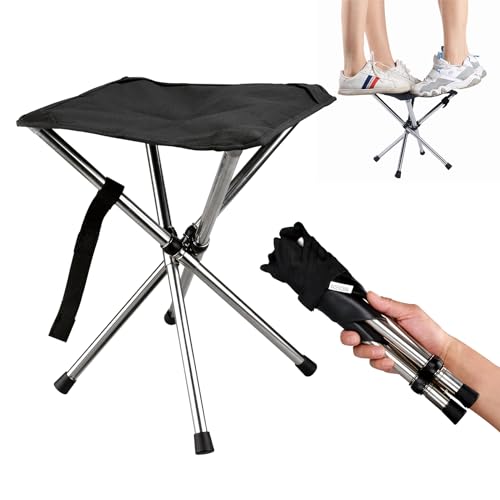 JVZI® Ultra-Light Backpacking Camping Stool - 275lbs Capacity, 1-Second Setup | Waterproof, Dual-Height Design for Campin...