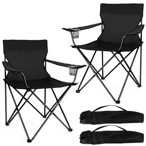 Joyfair Portable Camping Chair, Outdoor Lawn Folding Chairs for Adults, Heavy Duty Large Foldable Chairs for Beach, Fishin...