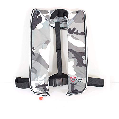 Top Safety Adult Life Jacket with Whistle - Auto Version Inflatable Lifejacket Life Vest Preserver PFD for Boating Fishing...