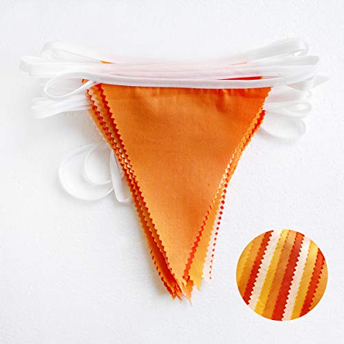 10M/32Ft Triangle Flag Fabric Banner Cotton Pennant Garland Cloth Bunting for Fall Decor Autumn Wedding Birthday Party Tha...
