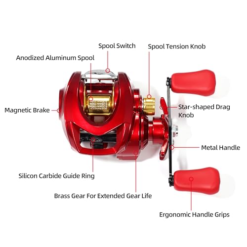 Kilitn Fishing Rod and Reel Combo, Baitcaster Rod 2-Piece & Reel, 30T Carbon Fiber, M Power Tips, Ultralight Casting Rod f...