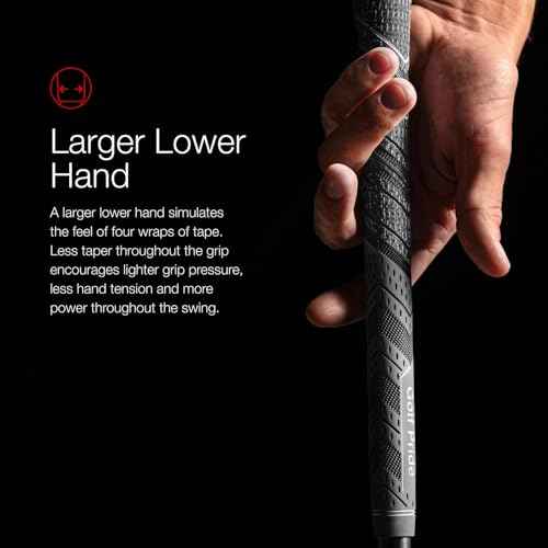 Golf Pride MCC Plus4 Golf Club Grip - All-Weather Hybrid Grip with Larger Lower Hand - Brushed Cotton Cord & Pebbled Texture - Blue