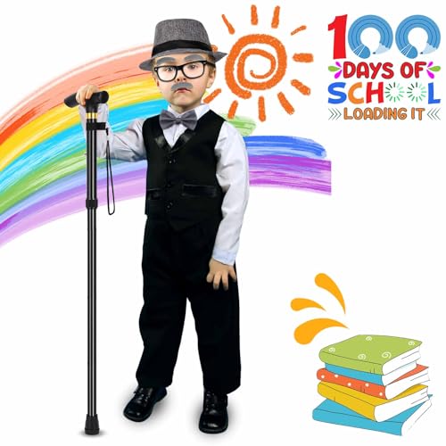 Yanbuny 6 Pcs 100 Days of School Costume for Boys Old Man Costume for Kids Grandpa Dress Up