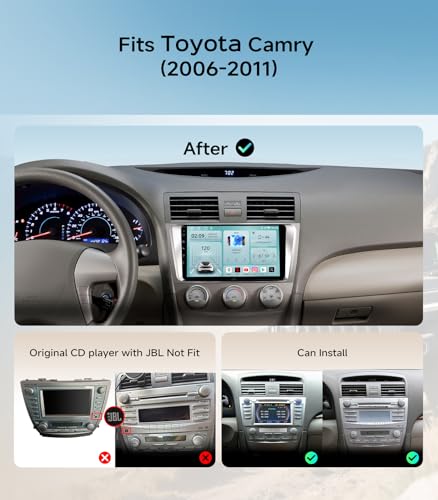 9" Car Stereo Radio for Toyota Camry 2006-2011 - Wireless CarPlay Android Auto | 5G WiFi GPS Navigation | IPS HD Touchscre...