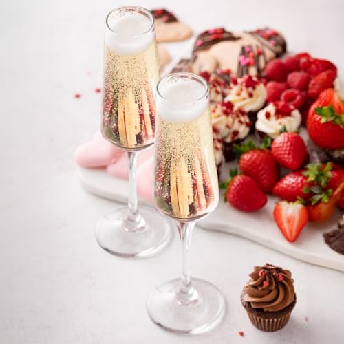 Haoxishui Champagne Glasses 8.5 OZ, Champagne Flutes set of 2, Unique Champagne Gift for Birthday, Wedding, Anniversary, I...