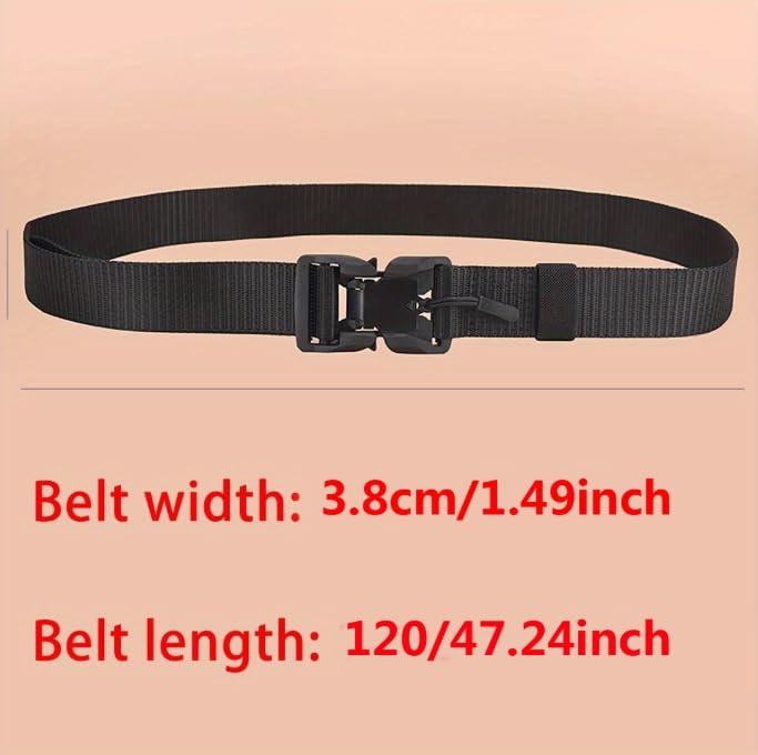 Men's Tactical Belt, Military Hiking Rigger 1.5" Nylon Web Work Belt with Heavy Duty Quick Release Buckle