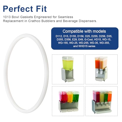 1013 Bowl Gaskets for Crathco Bubblers & Cold Beverage Dispensers, 5-3/4" ID Food-Grade Replacement Gasket Compatible with...